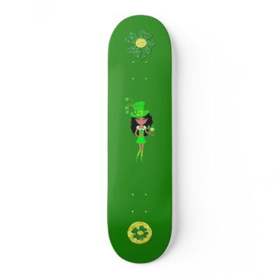 Dark Leprechaun Girl Skate Decks by KirstenEdwards