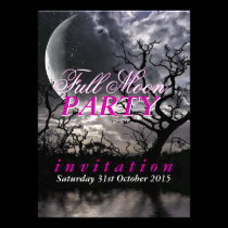 Dark Lunar Full Moon Party Invitations invitations