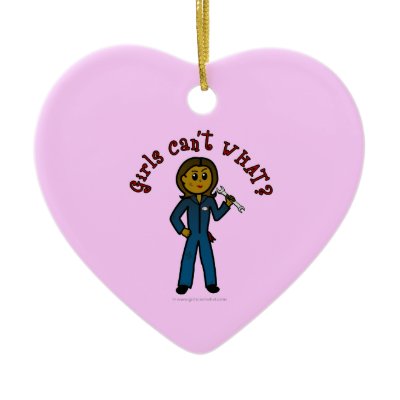 Dark Mechanic Girl Christmas Ornaments by girlscantwhat