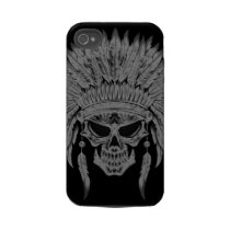Dark Native Skull Tough Iphone 4 Case