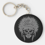 Dark Native Skull Key Chain