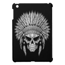Dark Native Sugar Skull with Headdress iPad Mini Cases