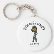 Dark Navy Girl USA Key Chain