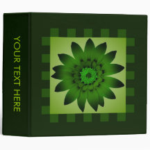 Dark Olive Green Daisy Flower #2 Binder