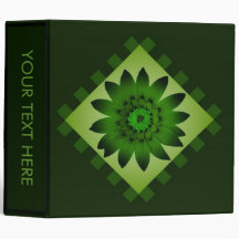 Dark Olive Green Daisy Flower Binder