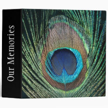 Dark Peacock Feather 3 Ring Binders