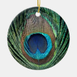 Dark Peacock Feather Christmas Ornament
