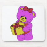 Dark Pink and Yellow Teddy Bear for Girls Mousepad