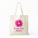 Dark Pink Daisy with Customizable Text Bags