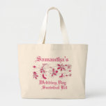 Dark Pink Floral Butterfly Wedding Day Survival Ki Canvas Bags