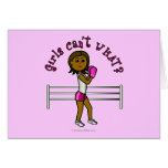 Dark Pink Girls Boxing Greeting Cards