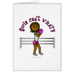 Dark Pink Girls Boxing Card