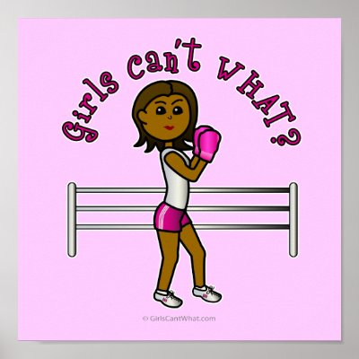 Dark Pink Girls Boxing Posters by girlscantwhat