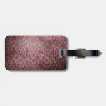 Dark pink grunge damask wallpaper luggage tags