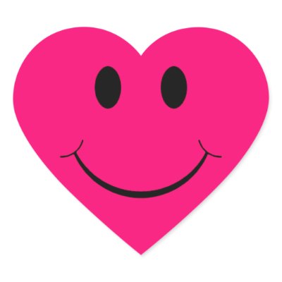 Dark Pink Heart Smiley Face Stickers by dgpaulart