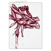 Dark Pink Rose Sketch Cards