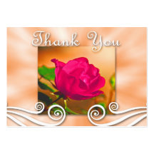 Dark Pink Rose Thank you Business Card