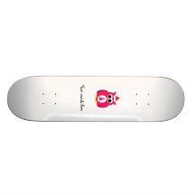 Dark pink santa owl skate boards