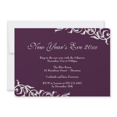 Dark plum ornate borders festive party celebration invitation by FidesDesign
