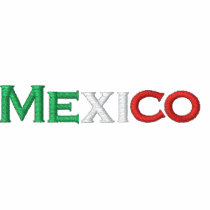 Dark polo shirt, Mexico, tri-colour embroidery