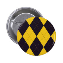 Dark Purple and Yellow Argyle Button