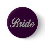 Dark Purple Bride with bling Button