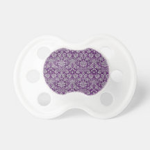 Dark Purple Damask Baby Pacifier