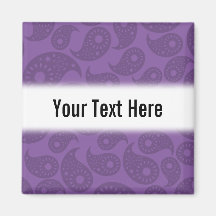 Dark Purple Paisley. Refrigerator Magnets