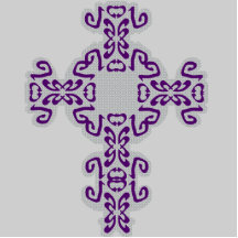 Dark Purple Scrolls Cross Acrylic Sculpture Cutout Photo Cutout