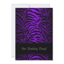 Dark Purple Zebra Womans 21st Birthday Party