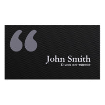 Dark Quotation Marks Diving Business Card
