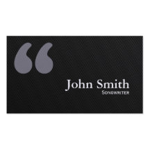 Dark Quotation Marks Songwriter Business Card