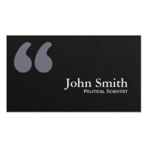 Dark Quote Marks Political Scientist Business Card