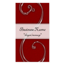 Dark Red Acrylic Chic Swirl Design Business Cards