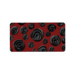 Dark red and black rose pattern. personalized address labels