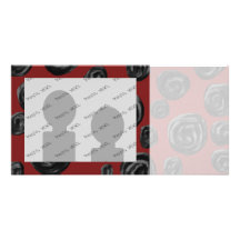 Dark red and black rose pattern. customized photo card