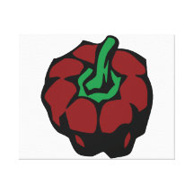 Dark Red bell pepper top view graphic Stretched Canvas Prints