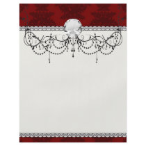 dark red bold damask design flyers