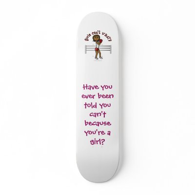 Dark Red Boxing Girl Custom Skate Board by girlscantwhat