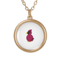 Dark red cardinal personalized necklace