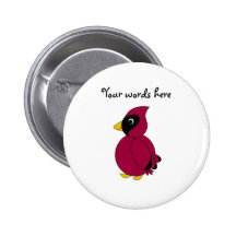 Dark red cardinal pinback button