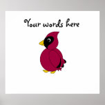 Dark red cardinal poster