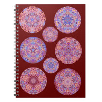 Dark Red Notebook with Kaleidoscope Circles notebooks