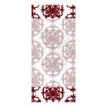 dark red on white leafy damask pattern rack cards