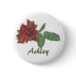 Dark Red Rose Name Tag