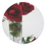 Dark Red Roses in Glass Stickers