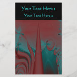 Dark Red, Teal and Turquoise Abstract Design. Custom Flyer