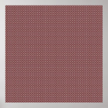 Dark Red With Simple White Dots Poster
