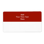 Dark Red with white area and text. Labels