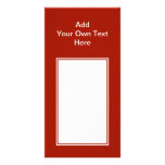 Dark Red with white area and text. Photo Card Template